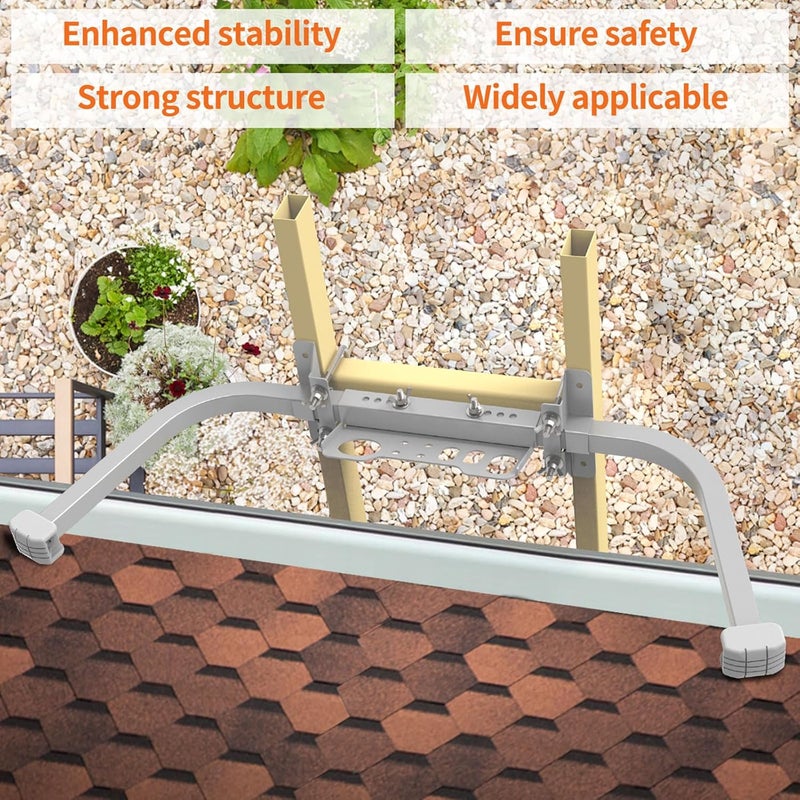 Foozet Aluminum Ladder Stabilizer, Heavy Duty Extended Ladder Accessories for Roof Gutter Guard Cleaning with Tool Tray, Ladder Stand-Off Wing Span with Non-Slip Rubber Bottom Pad - Image 5